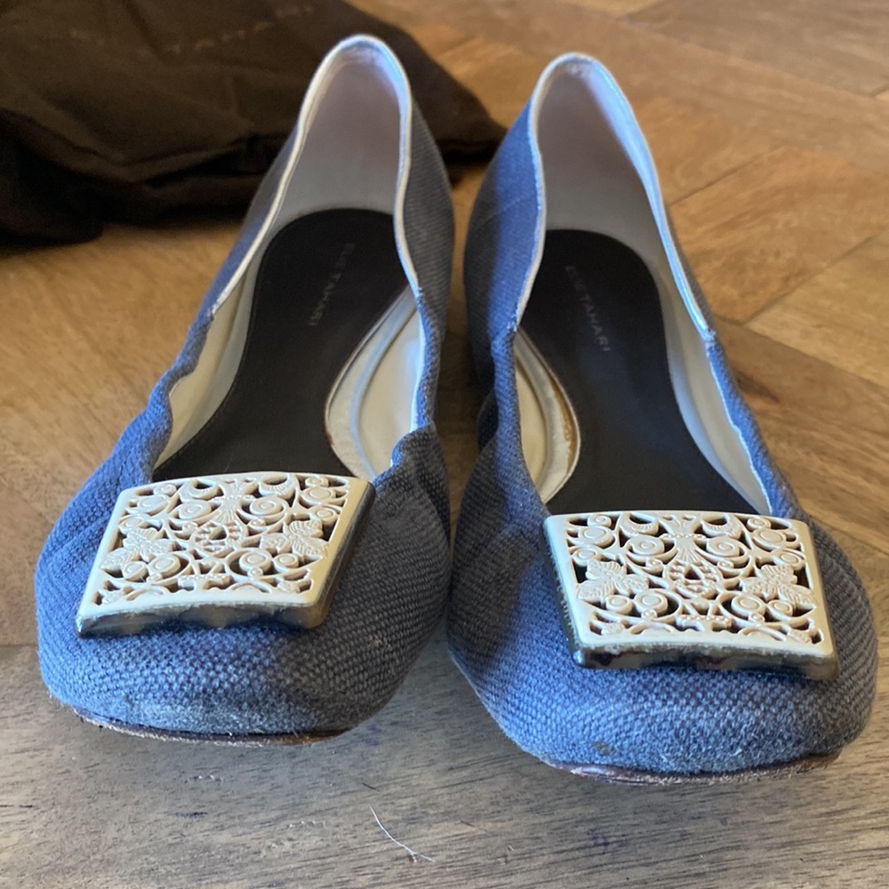 Elie Tahari  linen ballet flats. Size 38 1/2 - Picture 9 of 9